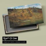 Workers on an Autumn Hillside - canvas rear frame and hanging hardware