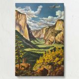 Yosemite Valley - Scenic Vintage United Airlines Travel Poster - Image 7