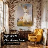 Young Girl and Boy by Frank Weston Benson - Ocean Breeze and White Dresses canvas wall art - Image 3