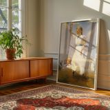 Young Girl and Boy by Frank Weston Benson - Ocean Breeze and White Dresses canvas wall art - Image 6