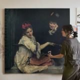 Young Girl with a Cat — room mockup view 3