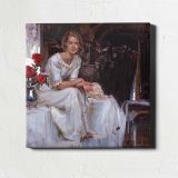 Young Woman in a White Dress by Daniel Gerhartz — room mockup view 1