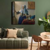 Young Woman with a Water Pitcher (ca.1662–1665) by Johannes VERMEER — room mockup view 15