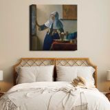 Young Woman with a Water Pitcher (ca.1662–1665) by Johannes VERMEER — room mockup view 17