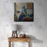 Young Woman with a Water Pitcher (ca.1662–1665) by Johannes VERMEER — room mockup view 1