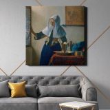 Young Woman with a Water Pitcher (ca.1662–1665) by Johannes VERMEER — room mockup view 21