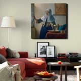 Young Woman with a Water Pitcher (ca.1662–1665) by Johannes VERMEER — room mockup view 22