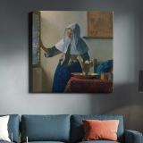 Young Woman with a Water Pitcher (ca.1662–1665) by Johannes VERMEER — room mockup view 3