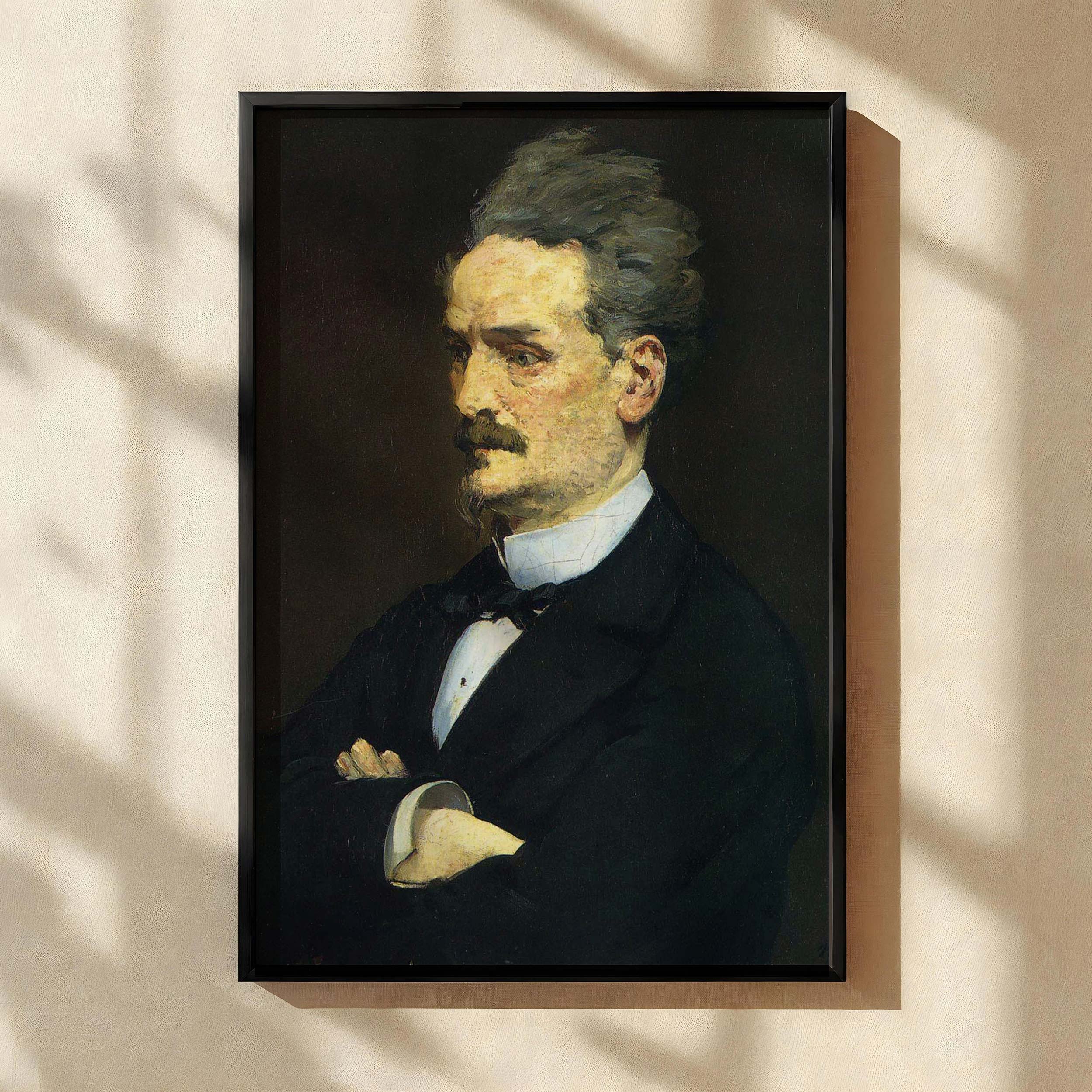 Henri Rochefort by Edouard Manet - Dark Suit, Crossed Arms, and Intense Gaze