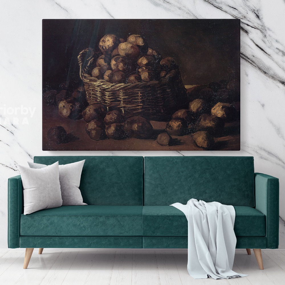 Still Life With A Basket Of Potatoes by Vincent Van Gogh Dutch Painter Original Canvas Wall Art