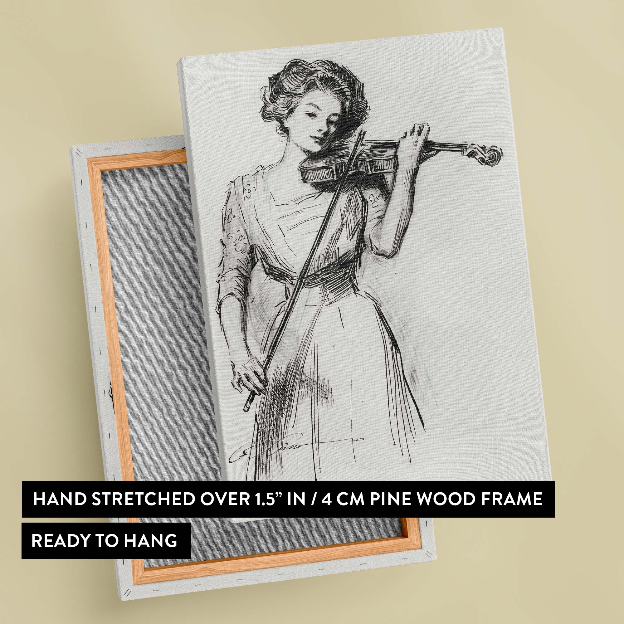 Sweetest Story Ever Told black and white sketch canvas