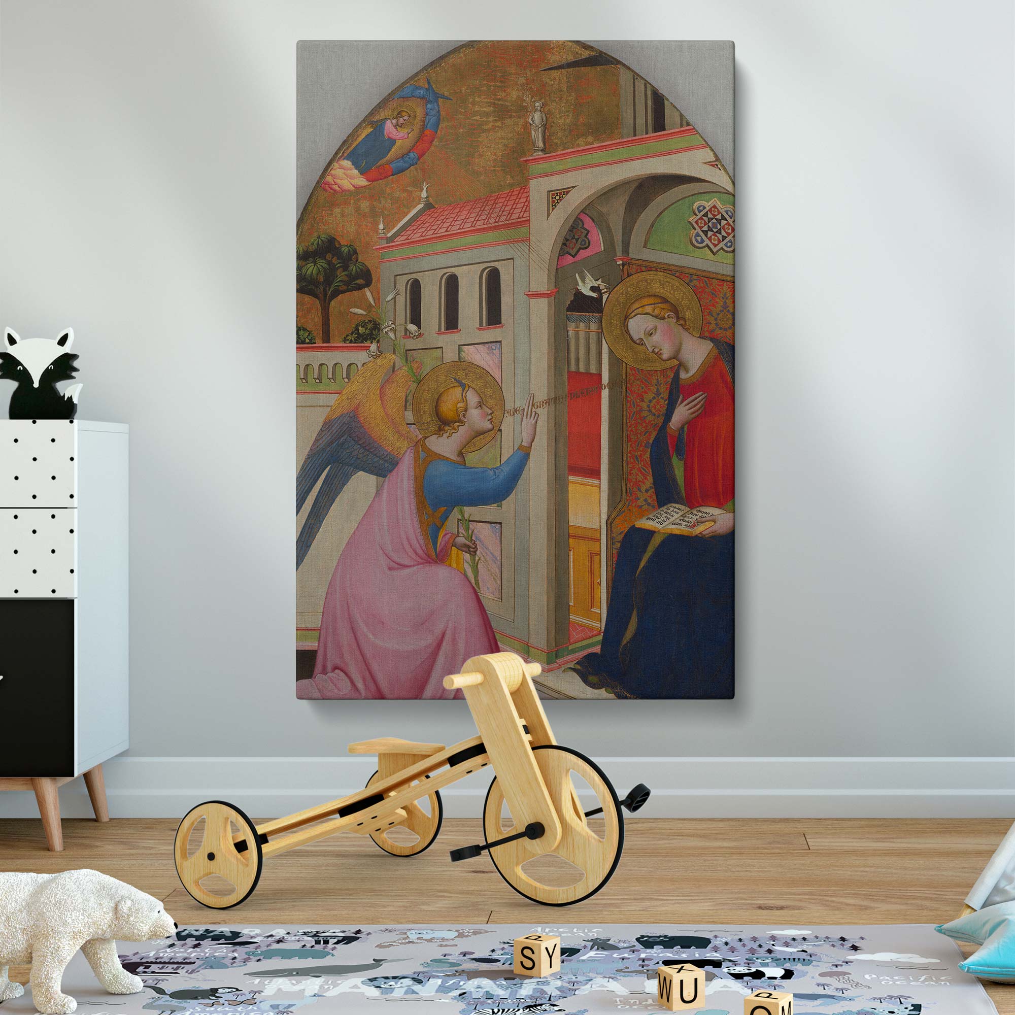 The Annunciation - Italian Gothic Angel and Mary Scene By Tommaso del Mazza