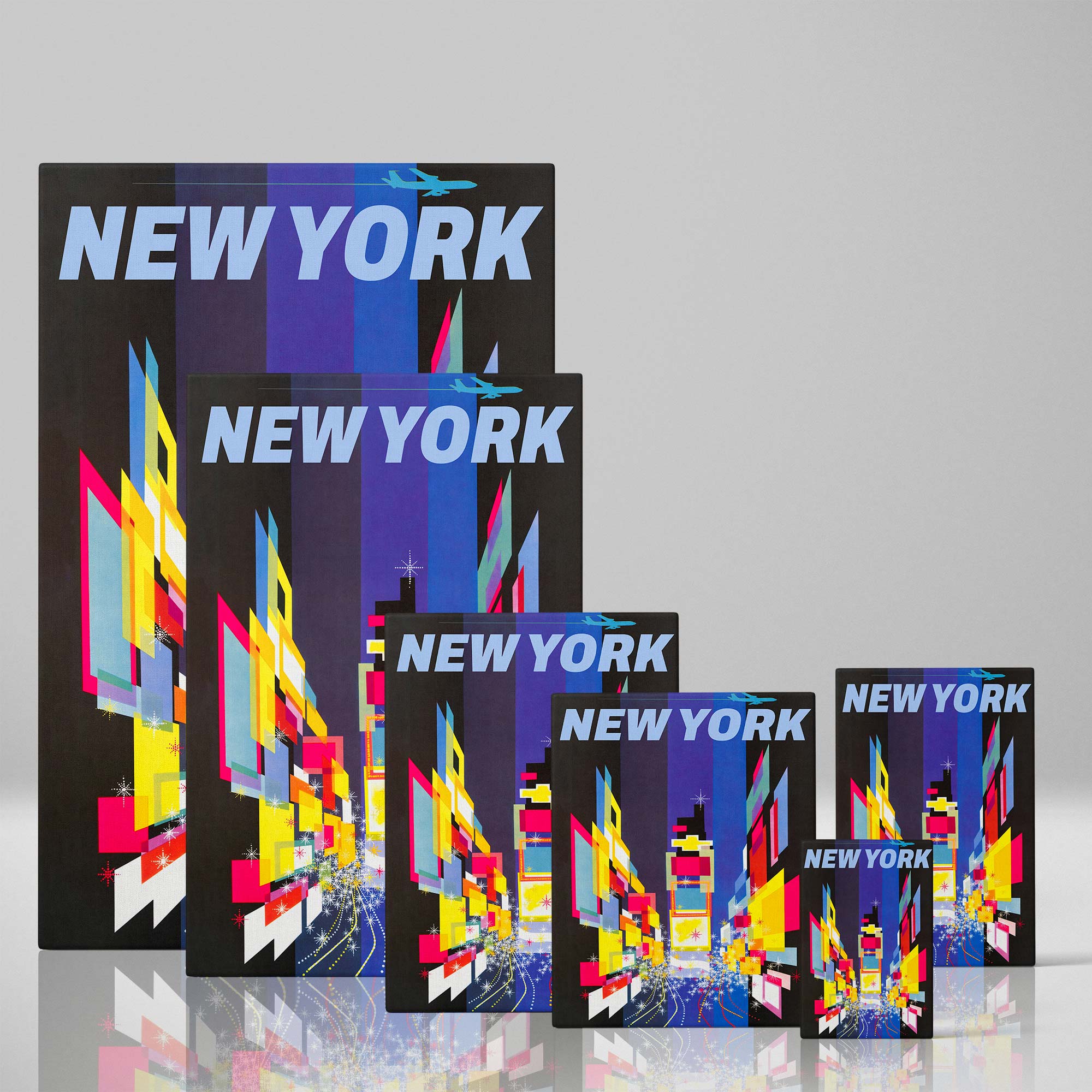 Times Square Lights retro geometric abstract canvas