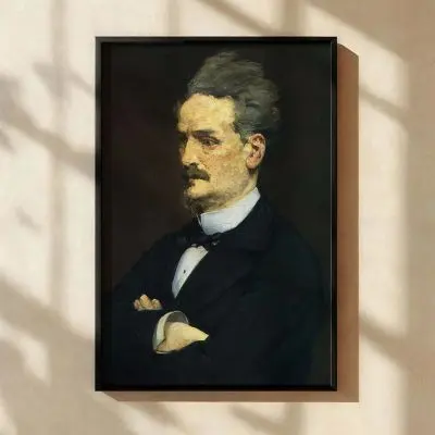 Henri Rochefort by Edouard Manet - Dark Suit, Crossed Arms, and Intense Gaze