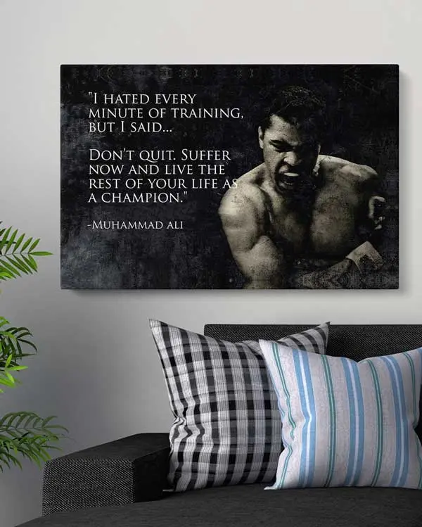 Framed canvas artwork displayed over a sofa